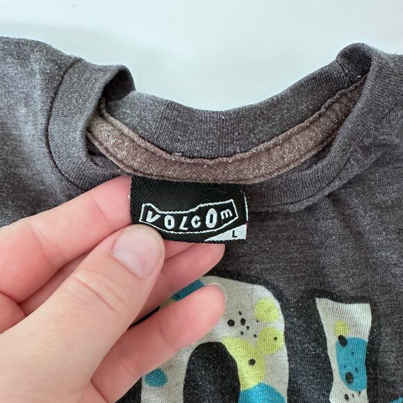 Volcom Gray Splatter Graphic Print Short Sleeve Tee - L - Picture 3 of 3